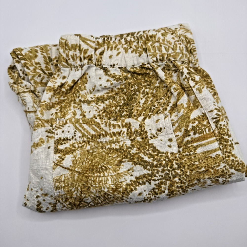 Anthropologie Pilcro Women's XS Linen Blend Surf The Cottage Golden Floral Pants